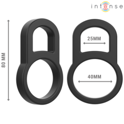 INTENSE - ANILLO DOBLE DE SILICONA PARA PENE BOBBY NEGRO