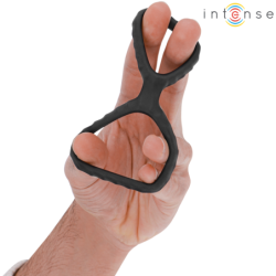 INTENSO - ANILLO PARA PENE DE SILICONA DOBLE DE DEWEY, MODELO NEGRO 2