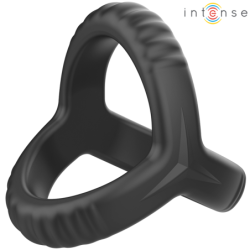 INTENSO - ANILLO PARA PENE DE SILICONA DOBLE CARSON, MODELO NEGRO 4
