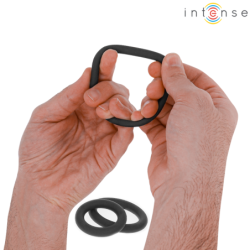 INTENSO - 3 ANILLOS BÁSICOS DE SILICONA PARA PENE NEGRO