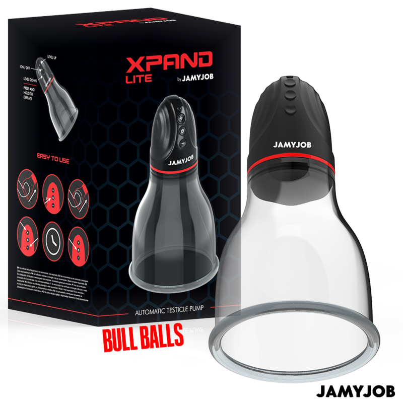 JAMYJOB - BOMBA AUTOMÁTICA PARA TESTÍCULOS XPAND LITE, 3 NIVELES DE SUCCIÓN, GRIS