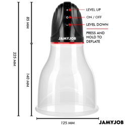 JAMYJOB - BOMBA AUTOMÁTICA PARA TESTÍCULOS XPAND LITE, 3 NIVELES DE SUCCIÓN, GRIS