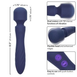 CALEXOTICS - MASAJEADOR CHARISMA MYSTIQUE CON DOBLE MOTOR, 12 FUNCIONES, 20,5 CM X 4,5 CM, COLOR MORADO