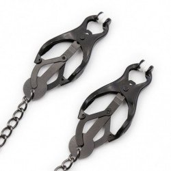 OHMAMA FETISH - Pinzas para pezones japonesas con cadena negra