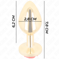 KINK - TAPÓN ANAL ROJO ROSA DORADO TALLA S