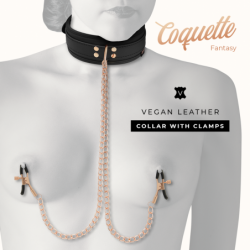 COQUETTE CHIC DESIRE - COLLAR CON PINZAS PARA PEZONES DE FANTASÍA CON FORRO DE NEOPRENO