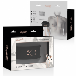 COQUETTE CHIC DESIRE - COLLAR CON PINZAS PARA PEZONES DE FANTASÍA CON FORRO DE NEOPRENO
