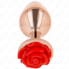 KINK - TAPÓN ANAL DE ORO ROSA CON ROSA ROJA L