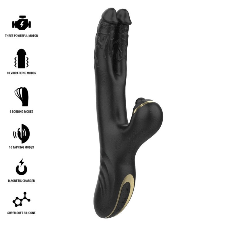 IBIZA - VIBRADOR HI-TECH RABITT CLITORIAL POTENTE Y DOBLE WAVE TWO DRAGONS