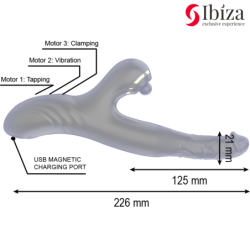 IBIZA - VIBRADOR HI-TECH RABITT CLITORIAL POTENTE Y DOBLE WAVE TWO DRAGONS