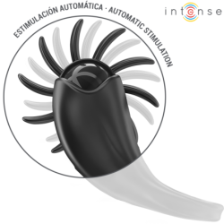 INTENSO - ANILLO VIBRATORIO MABEL 10 VIBRACIONES CON ESTIMULADOR DE CLÍTORIS NEGRO