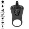 INTENSO - ANILLO VIBRATORIO MABEL 10 VIBRACIONES CON ESTIMULADOR DE CLÍTORIS NEGRO