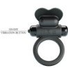 PRETTY LOVE - ANILLO VIBRADOR DEBONAIRE CONEJO 10 VIBRACIONES NEGRO
