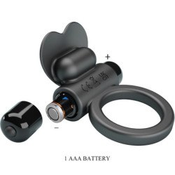 PRETTY LOVE - ANILLO VIBRADOR DEBONAIRE CONEJO 10 VIBRACIONES NEGRO