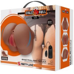 CRAZY BULL - VIBRADOR KYLIE ASS CON VAGINA Y ANO REALISTAS Y CONTROL REMOTO