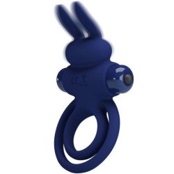 PRETTY LOVE - ANILLO VIBRATORIO DOBLE DARY AZUL CONEJO