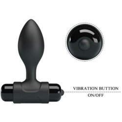 PRETTY LOVE - VIBRA BUTT 10 VIBRACIONES TAPÓN ANAL NEGRO