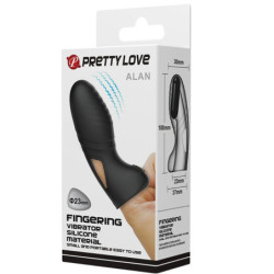PRETTY LOVE - VIBRADOR DE DEDO DE SILICONA ALAN NEGRO