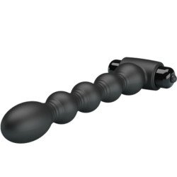 PRETTY LOVE - LYNN TAPÓN ANAL DE SILICONA CON 10 VIBRACIONES NEGRO