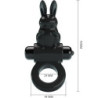 PRETTY LOVE - ANILLO VIBRADOR CON FORMA DE CONEJO, 10 VIBRACIONES, NEGRO