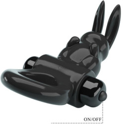 PRETTY LOVE - ANILLO VIBRADOR CON FORMA DE CONEJO, 10 VIBRACIONES, NEGRO