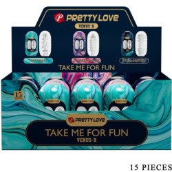 PRETTY LOVE - VENUS X 15 MASTURBADORES MASCULINOS DE SILICONA BLANCOS