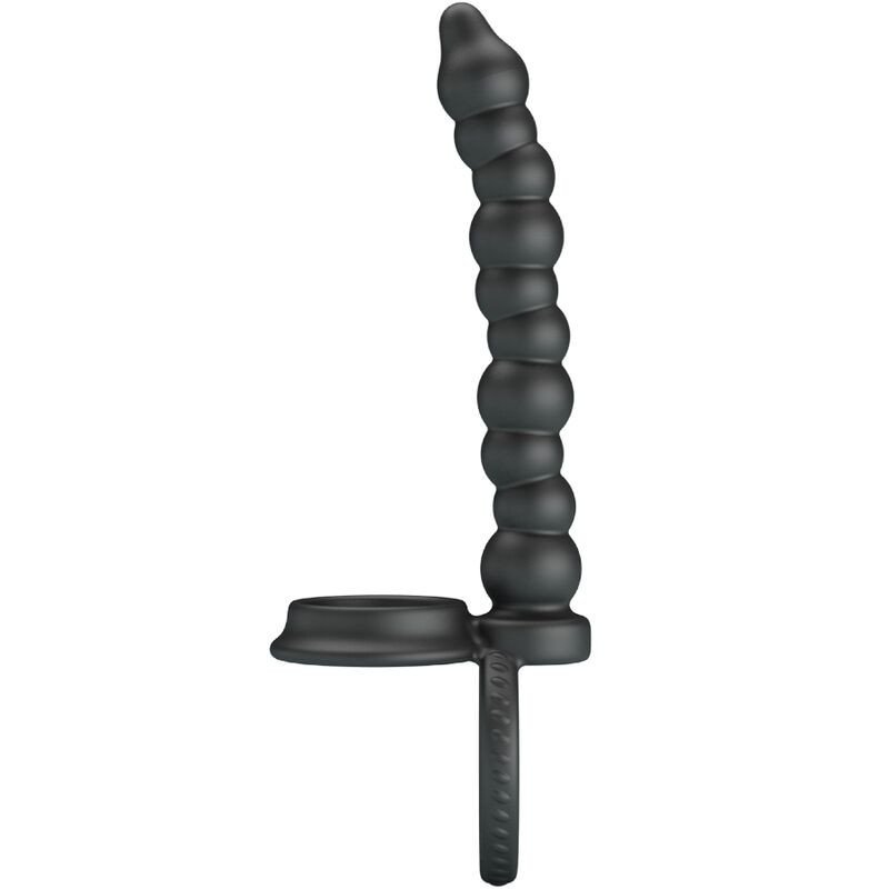 PRETTY LOVE - ANILLO PARA PENE DE DOBLE PENETRACIÓN DILLION NEGRO