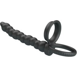 PRETTY LOVE - ANILLO PARA PENE DE DOBLE PENETRACIÓN DILLION NEGRO