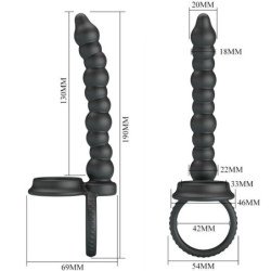 PRETTY LOVE - ANILLO PARA PENE DE DOBLE PENETRACIÓN DILLION NEGRO