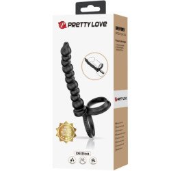 PRETTY LOVE - ANILLO PARA PENE DE DOBLE PENETRACIÓN DILLION NEGRO
