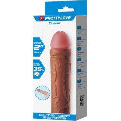PRETTY LOVE - FUNDA PARA PENE CHANE CON EXTENSIÓN DE 5 CM MULATTO