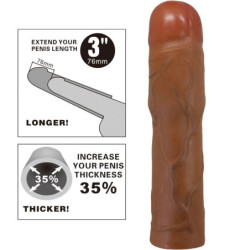 PRETTY LOVE - FUNDA PARA PENE KYLIAN CON EXTENSIÓN DE 7,6 CM MULATTO
