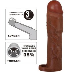 PRETTY LOVE - FUNDA PARA PENE CON ERGE Y EXTENSIÓN DE 7,6 CM MULATO