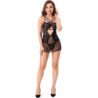 MODA LIVCO CORSETTI - CIELO LC 20211 CHEMISE + TANGA NEGRO L/XL