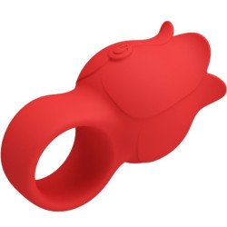 PRETTY LOVE - VIBRADOR DE DEDO CON FORMA DE ROSA JAE, 10 VIBRACIONES, ROJO
