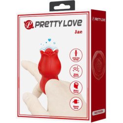 PRETTY LOVE - VIBRADOR DE DEDO CON FORMA DE ROSA JAE, 10 VIBRACIONES, ROJO