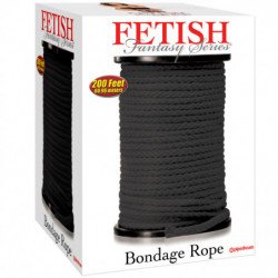 SERIE FANTASÍA FETICHISTA - SERIE CUERDA DE BONDAGE NEGRA 60,96 METROS
