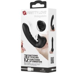 PRETTY LOVE - ESTUCHE VIBRATORIO PARA DEDOS HOBGOBLIN 12 VIBRACIONES + ESTIMULADOR DE CLÍTORIS NEGRO