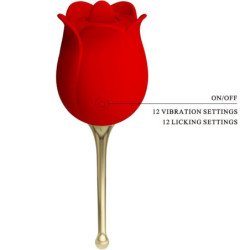 PRETTY LOVE - ESTIMULADOR DE CLÍTORIS ROSE LOVER ROSE 12 VIBRACIONES ROJO