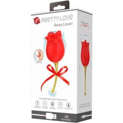 PRETTY LOVE - ESTIMULADOR DE CLÍTORIS ROSE LOVER ROSE 12 VIBRACIONES ROJO
