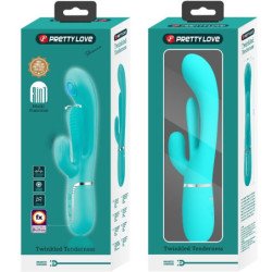 PRETTY LOVE - SHANIA VIBRADOR MULTIFUNCIÓN TRIPLE CONEJO 3 EN 1 AZUL