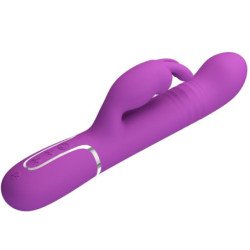 PRETTY LOVE - VIBRADOR MULTIFUNCIÓN COALE 4 EN 1 CON FORMA DE CONEJO, COLOR MORADO