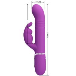 PRETTY LOVE - VIBRADOR MULTIFUNCIÓN COALE 4 EN 1 CON FORMA DE CONEJO, COLOR MORADO