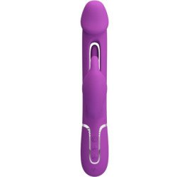 PRETTY LOVE - VIBRADOR MULTIFUNCIÓN KAMPAS 3 EN 1 CON FORMA DE CONEJO, COLOR MORADO