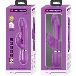 PRETTY LOVE - VIBRADOR MULTIFUNCIÓN KAMPAS 3 EN 1 CON FORMA DE CONEJO, COLOR MORADO