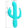 PRETTY LOVE - VIBRADOR MULTIFUNCIÓN CAMMY 4 EN 1 CON FORMA DE CONEJO TRIPLE AZUL