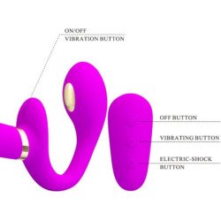 PRETTY LOVE - VIBRADOR DOBLE CON CORREA THUNDERBIRD CON CONTROL REMOTO MORADO