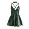 SUBBLIME - 955441 VESTIDO CON TIRANTES DE CUERO VERDE L/XL