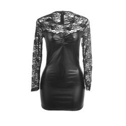 SUBBLIME - 955595 VESTIDO DE MANGA LARGA CON ENCAJE NEGRO TALLA S/M