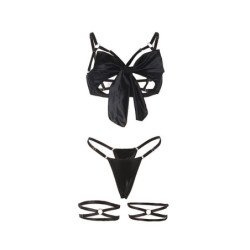SUBBLIME - 955205 CONJUNTO DE SUJETADOR CON LAZO NEGRO AJUSTABLE L/XL